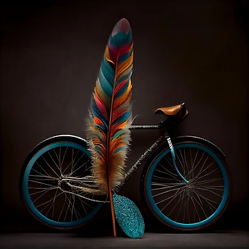 Vorschaubild zum Design A Spoonful of Bicycle A Feather Digital Painting von CodeAndColors