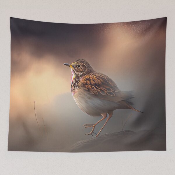 Item preview, Boisterous Skylark in Foggy Skies Digital Painting designed and sold by CodeAndColors.