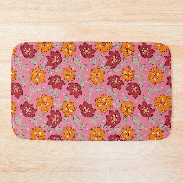 Item preview, Chintzy floral repeat pattern in pink designed and sold by HariniArts.