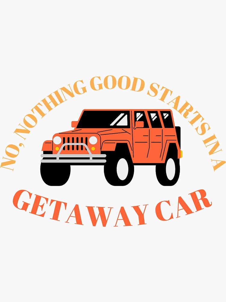 "Orange Jeep Getaway Car" Sticker for Sale by laylaaaryannn Redbubble