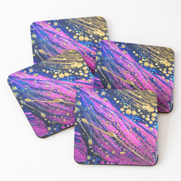 Item preview, Abstract  Acrylic Paint Magenta, Blue, Gold designed and sold by Athena Milonas.