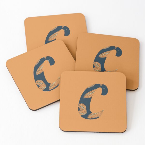 Item preview, Leaf/Feather Pattern Letter C Monogram designed and sold by Gumblebee Design.