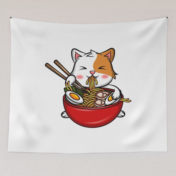 Aperçu de l'œuvre Cat Eating Spaghetti créée et vendue par venivipslot.