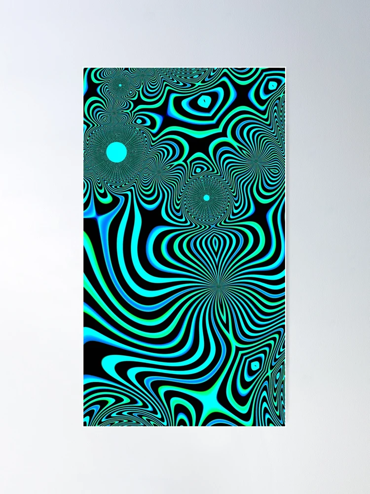 Abstract blue Trippy optical illusion- optical illusion  Poster