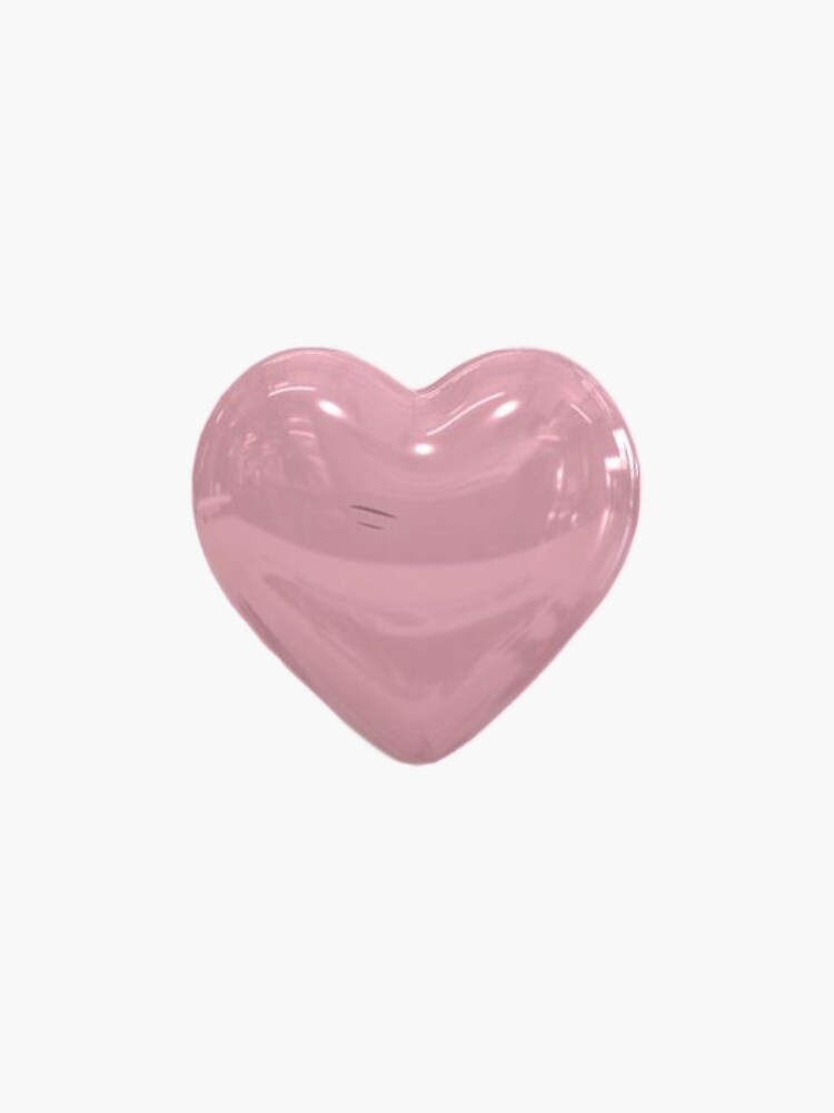 Shiny Pink 3D Heart Sticker