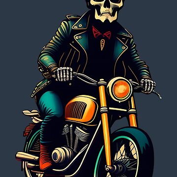 Badass Vintage Biker Skull - Cool Motorcycle Or Funny Helmet Design - Gift  For Any Motorbike Lover Lover | Poster