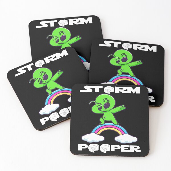 Item preview, Storm Pooper - Green Alien On Rainbow Storm Pooper  designed and sold by NewDayDesigns.
