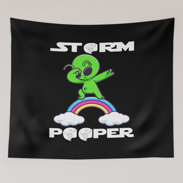 Item preview, Storm Pooper - Green Alien On Rainbow Storm Pooper  designed and sold by NewDayDesigns.