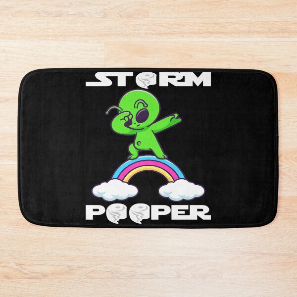 Item preview, Storm Pooper - Green Alien On Rainbow Storm Pooper  designed and sold by NewDayDesigns.