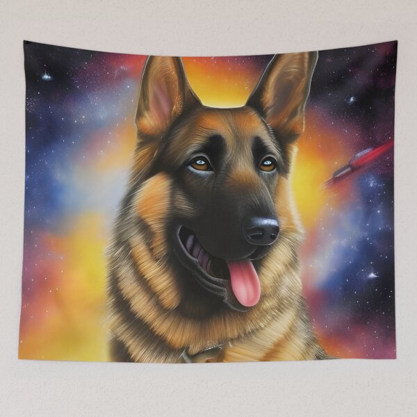 Item preview, Cosmic German Shepherd, Galactic German Shepherd, German shepherd in outer space designed and sold by Doggymadness.