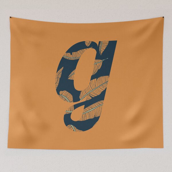 Item preview, Leaf/Feather Pattern Letter G Monogram designed and sold by Gumblebee Design.