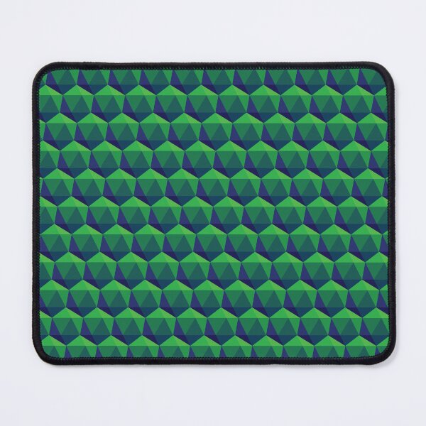 Item preview, Geometric Icosahedron Pattern in Green and Blue designed and sold by Travarts.