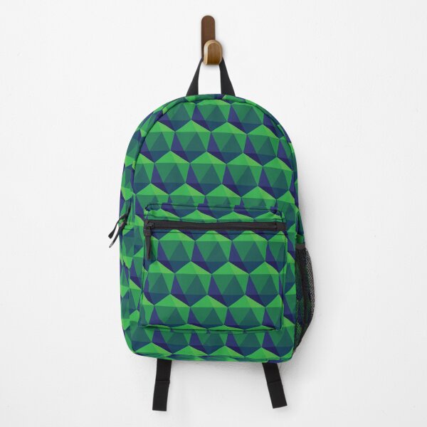 Item preview, Geometric Icosahedron Pattern in Green and Blue designed and sold by Travarts.