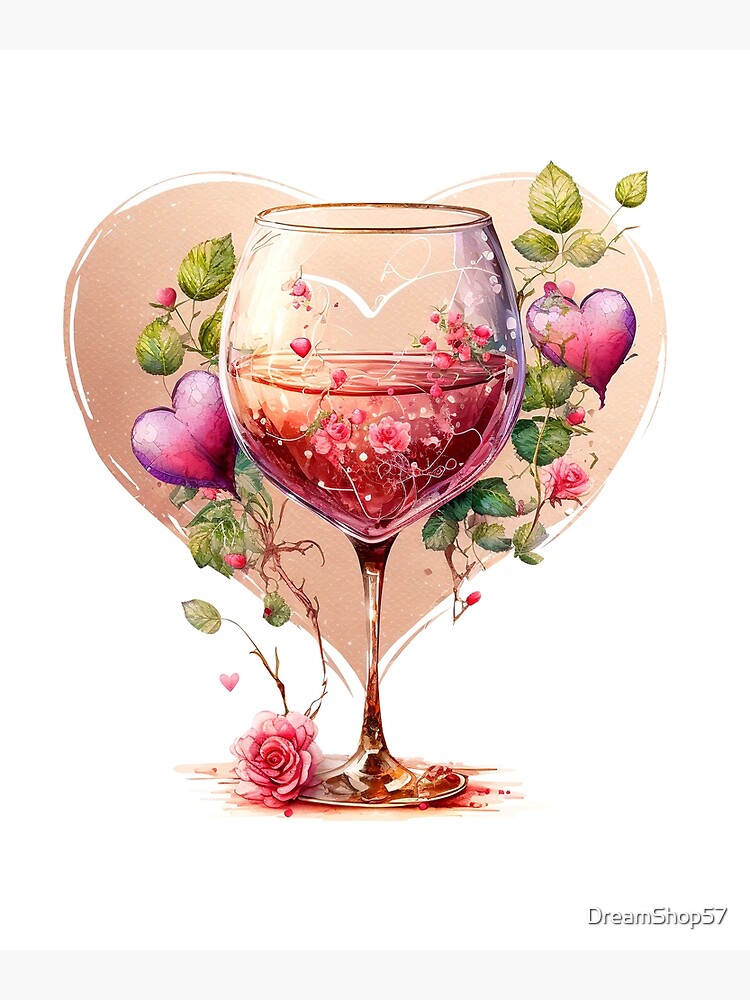 VALENTINE'S WINE GLASSES CUTE GIFTS FOR VALENTINES DAY Poster for