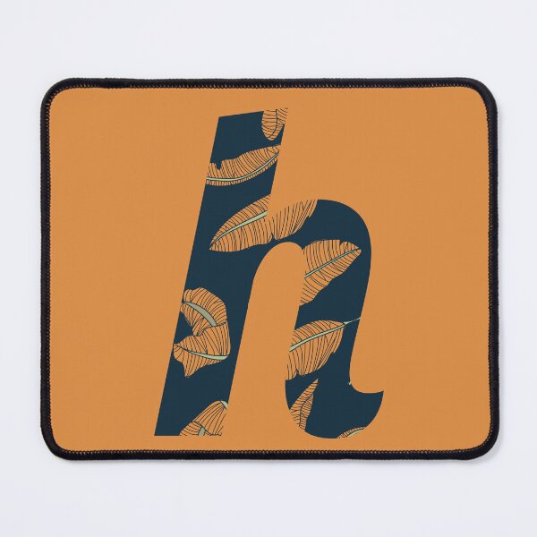 Item preview, Leaf/Feather Pattern Letter H Monogram designed and sold by Gumblebee Design.
