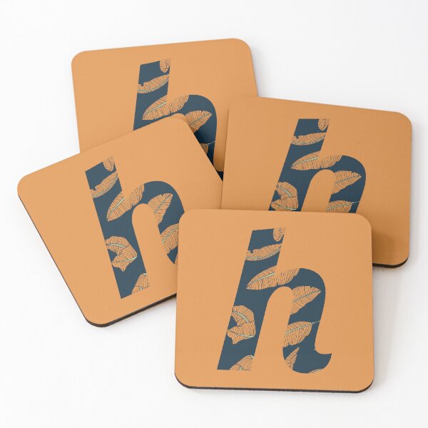 Item preview, Leaf/Feather Pattern Letter H Monogram designed and sold by Gumblebee Design.