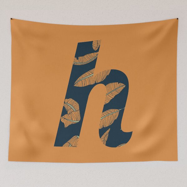 Item preview, Leaf/Feather Pattern Letter H Monogram designed and sold by Gumblebee Design.