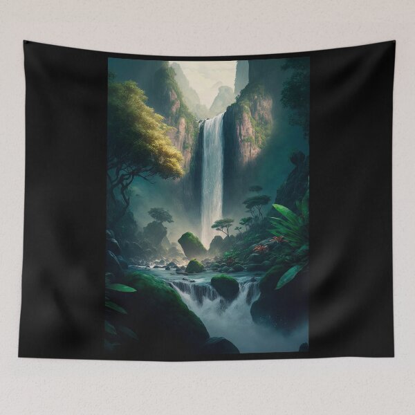 Item preview, Beautiful waterfall #431 designed and sold by AI-Dreamshop.