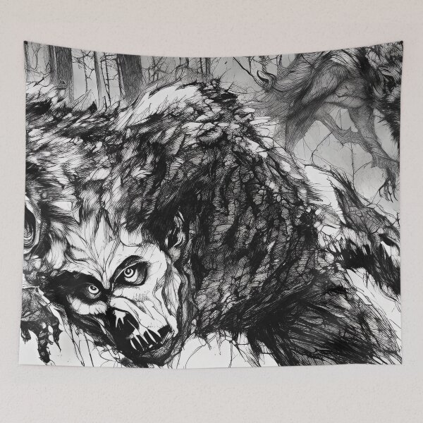 Item preview, Beware the werewolves - evil human wolves that shape shift at the full moons wishes designed and sold by StedeBonnet.