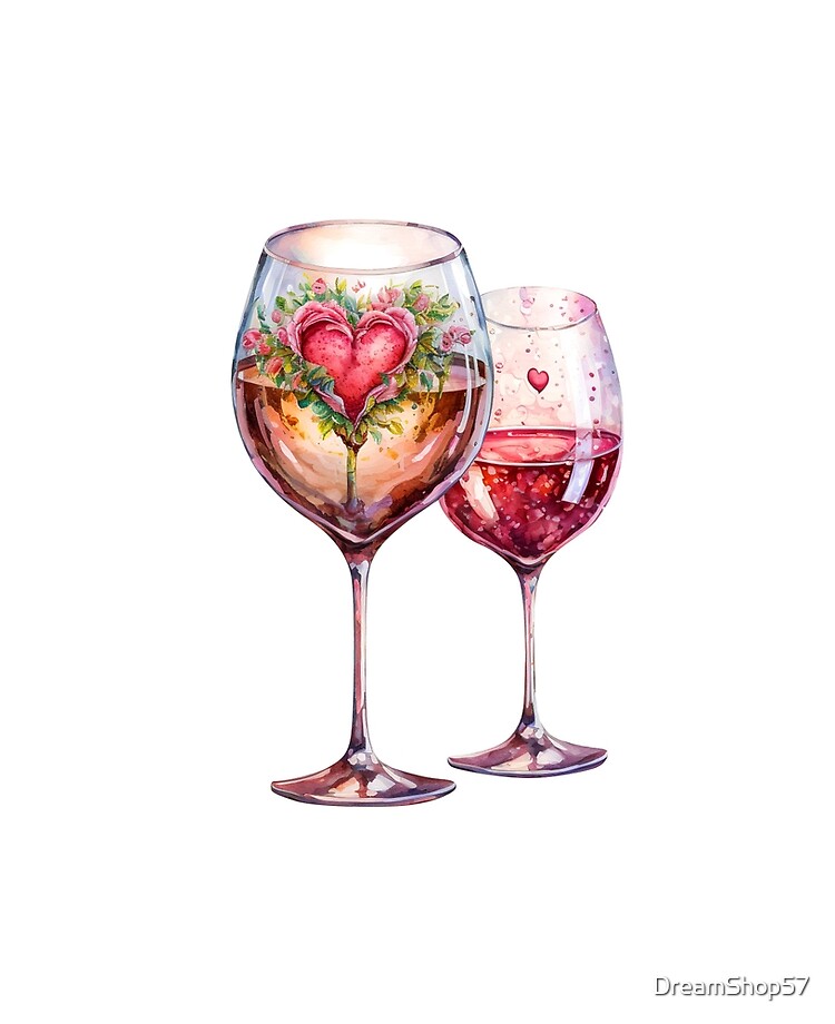 VALENTINE'S WINE GLASSES CUTE GIFTS FOR VALENTINES DAY Poster for Sale by  DreamShop57