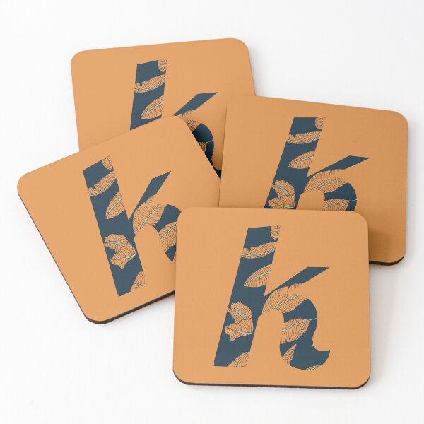 Item preview, Leaf/Feather Pattern Letter K Monogram designed and sold by Gumblebee Design.