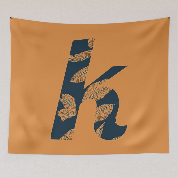 Item preview, Leaf/Feather Pattern Letter K Monogram designed and sold by Gumblebee Design.