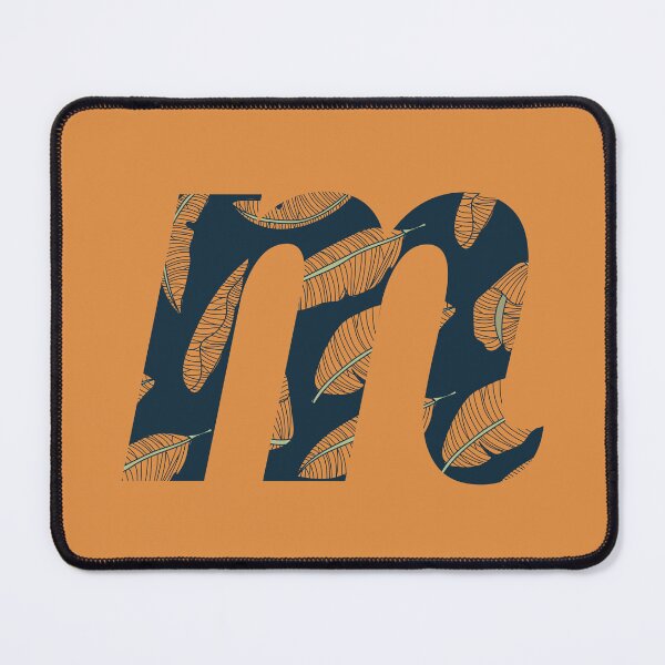 Item preview, Leaf/Feather Pattern Letter M Monogram designed and sold by Gumblebee Design.