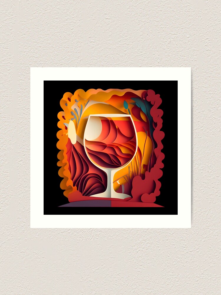 Abstract Wine Glass Design 