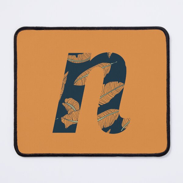 Item preview, Leaf/Feather Pattern Letter N Monogram designed and sold by Gumblebee Design.