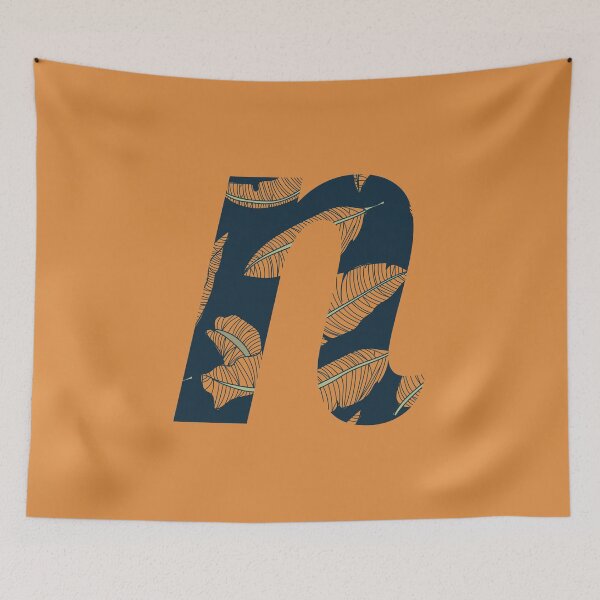 Item preview, Leaf/Feather Pattern Letter N Monogram designed and sold by Gumblebee Design.