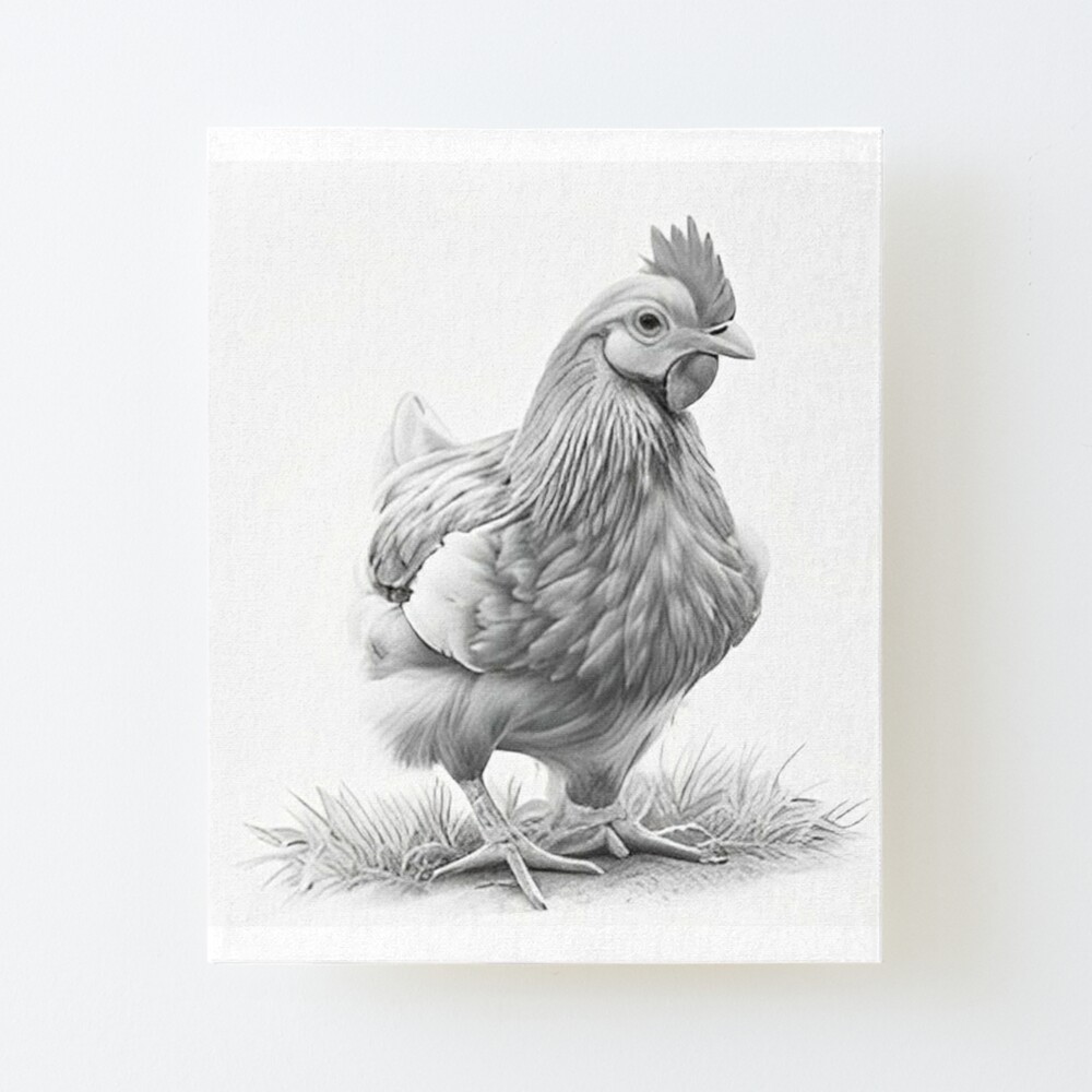 Create a Pencil Sketch of a Rooster Head Shot · Creative Fabrica