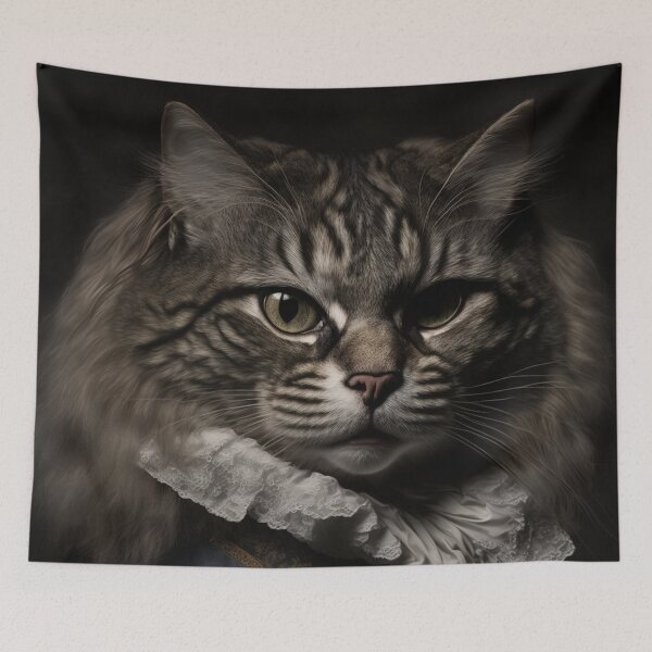 Item preview, Hyper Realistic Cat Portrait Royal Renaissance Animal –  Photorealism Classic Royal Portrait Of A Cat designed and sold by MadeByRobots.