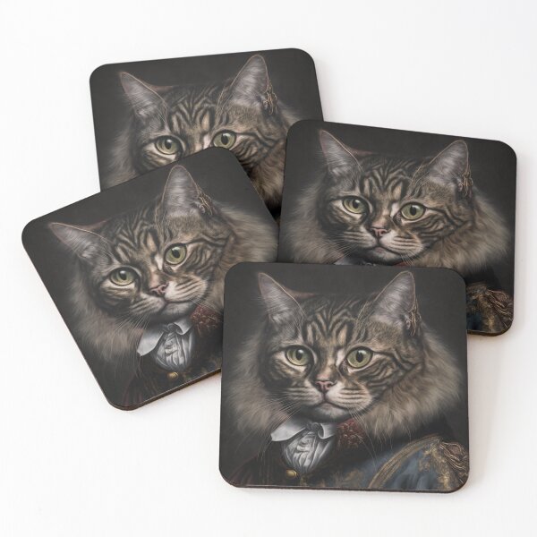 Item preview, Hyper Realistic Cat Portrait Royal Renaissance Animal –  Photorealism Classic Royal Portrait Of A Cat designed and sold by MadeByRobots.