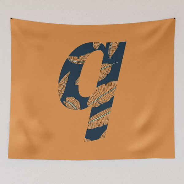 Item preview, Leaf/Feather Pattern Letter Q Monogram designed and sold by Gumblebee Design.