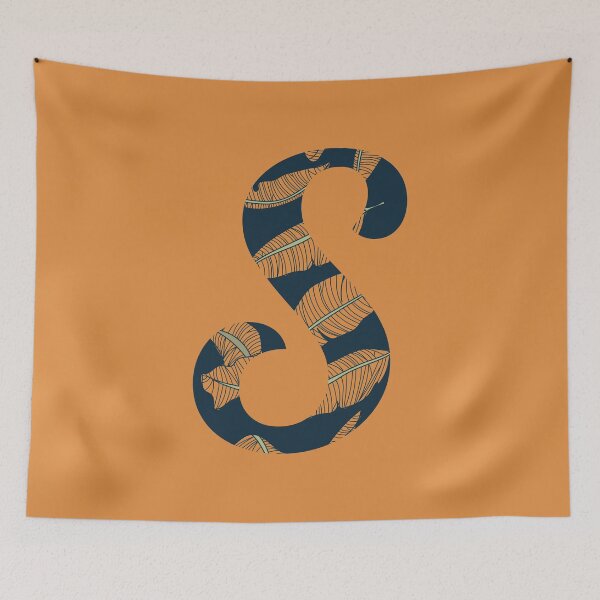 Item preview, Leaf/Feather Pattern Letter S Monogram designed and sold by Gumblebee Design.