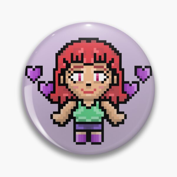 Item preview, Cute Retro Pixel Art Anime Girl con corazones de amor designed and sold by cheeseykat-art.