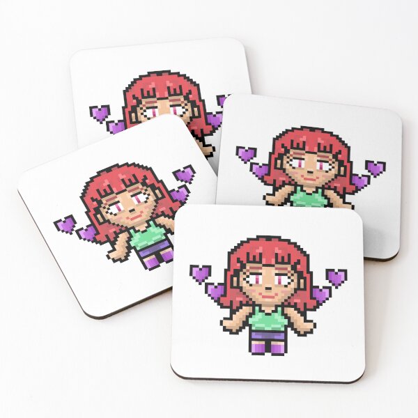 Item preview, Cute Retro Pixel Art Anime Girl with Love Hearts designed and sold by cheeseykat-art.