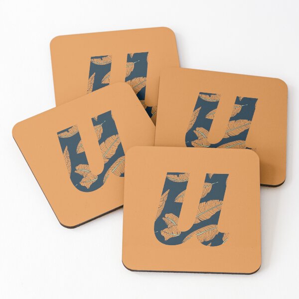 Item preview, Leaf/Feather Pattern Letter U Monogram designed and sold by Gumblebee Design.