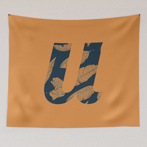 Item preview, Leaf/Feather Pattern Letter U Monogram designed and sold by Gumblebee Design.