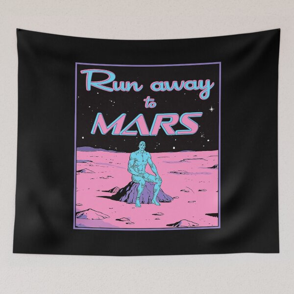 Item preview, Run away to Mars with Dr. Manhattan poster designed and sold by Signs for Dark Times.