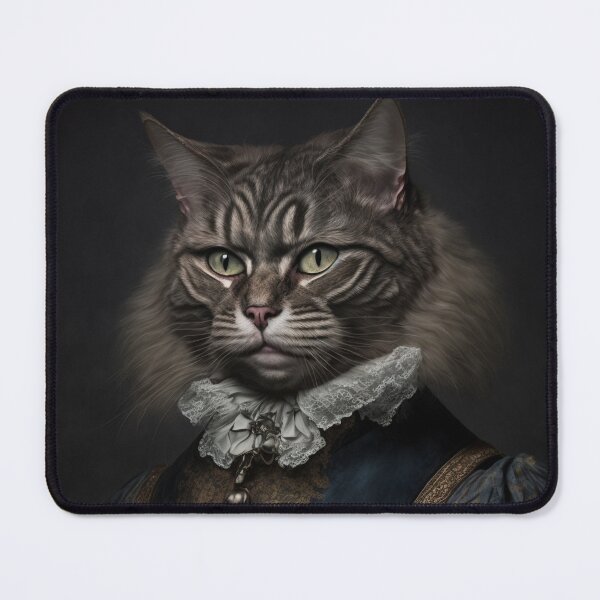Item preview, Hyper Realistic Cat Portrait Royal Renaissance Animal – Photorealism Classic Royal Portrait Of A Cat designed and sold by MadeByRobots.