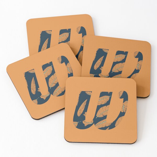 Item preview, Leaf/Feather Pattern Letter W Monogram designed and sold by Gumblebee Design.