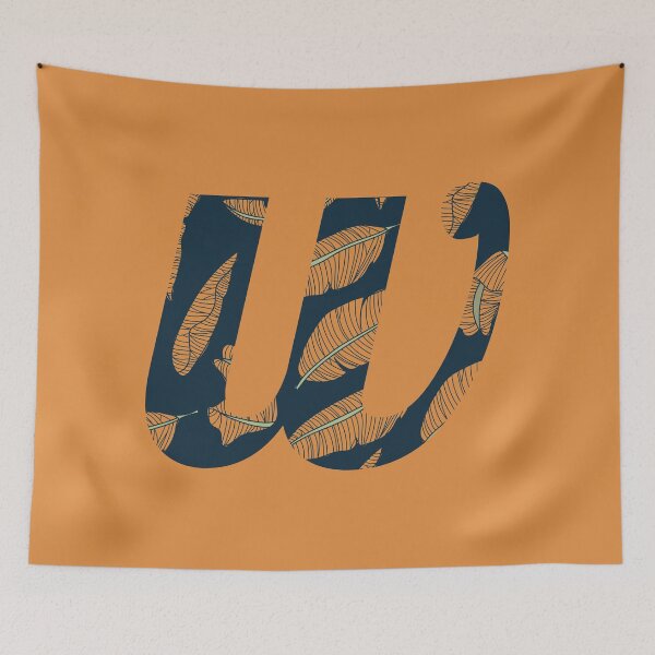 Item preview, Leaf/Feather Pattern Letter W Monogram designed and sold by Gumblebee Design.