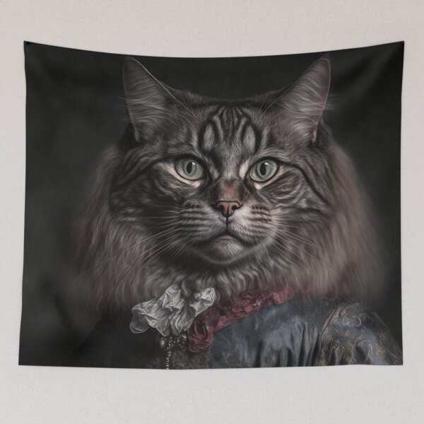 Item preview, Hyper Realistic Cat Portrait Royal Renaissance Animal –  Photorealism Classic Royal Portrait Of A Cat designed and sold by MadeByRobots.