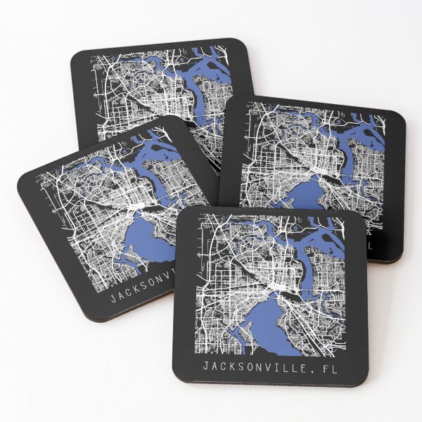 Item preview, Jacksonville Florida city map black and white designed and sold by gifts-ideas.