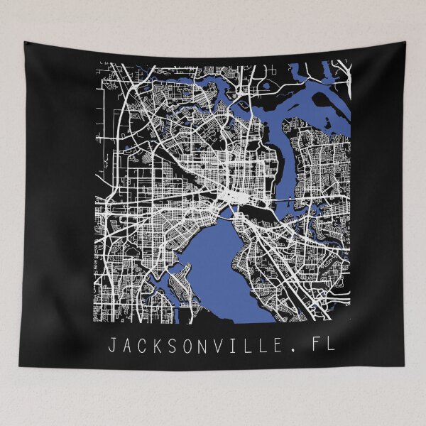 Item preview, Jacksonville Florida city map black and white designed and sold by gifts-ideas.