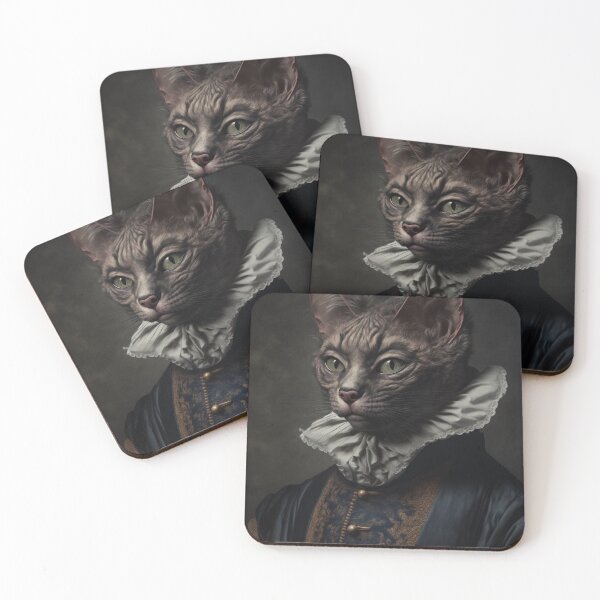 Item preview, Hyper Realistic Cat Portrait Royal Renaissance Animal –  Photorealism Classic Royal Portrait Of A Cat designed and sold by MadeByRobots.