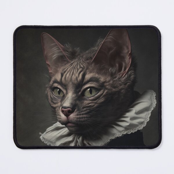 Item preview, Hyper Realistic Cat Portrait Royal Renaissance Animal – Photorealism Classic Royal Portrait Of A Cat designed and sold by MadeByRobots.