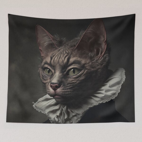 Item preview, Hyper Realistic Cat Portrait Royal Renaissance Animal –  Photorealism Classic Royal Portrait Of A Cat designed and sold by MadeByRobots.