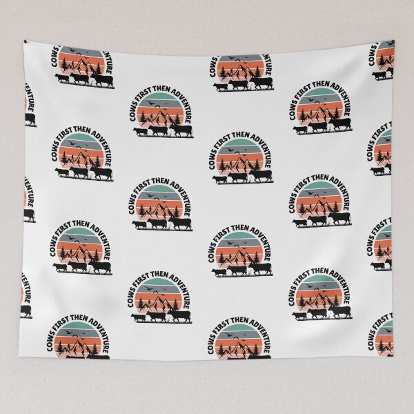 Item preview, Cows first then adventure vintage sunset with nature designed and sold by FarmsteadAcers.